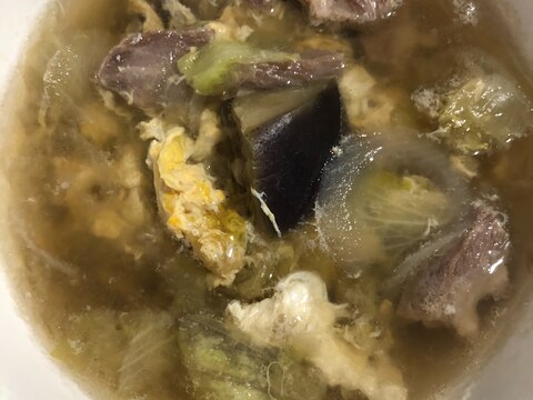 牛肉となすの中華スープ